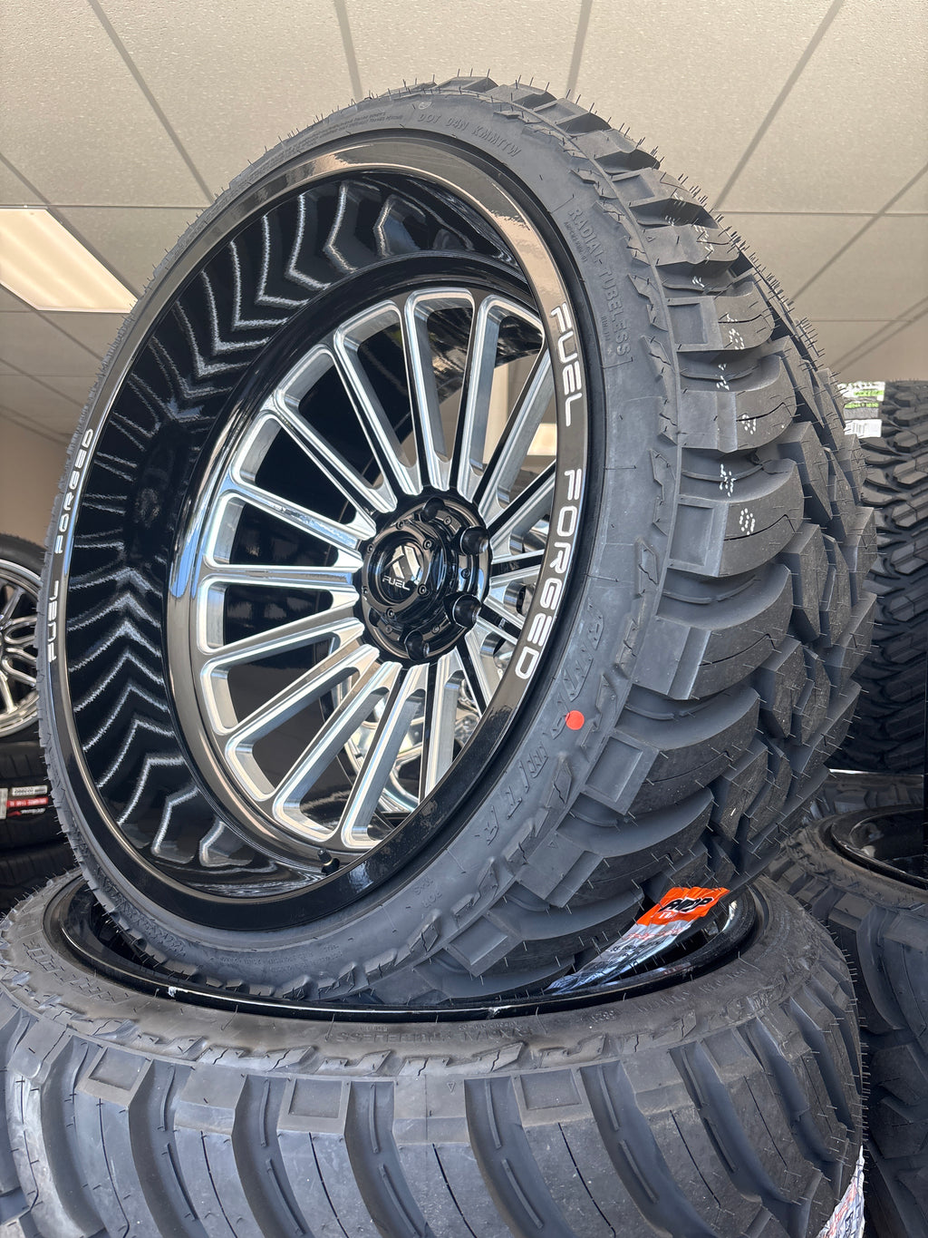 24x14 Fuel Forged FFC75 GBM & 33x13.50R24 AMP MT