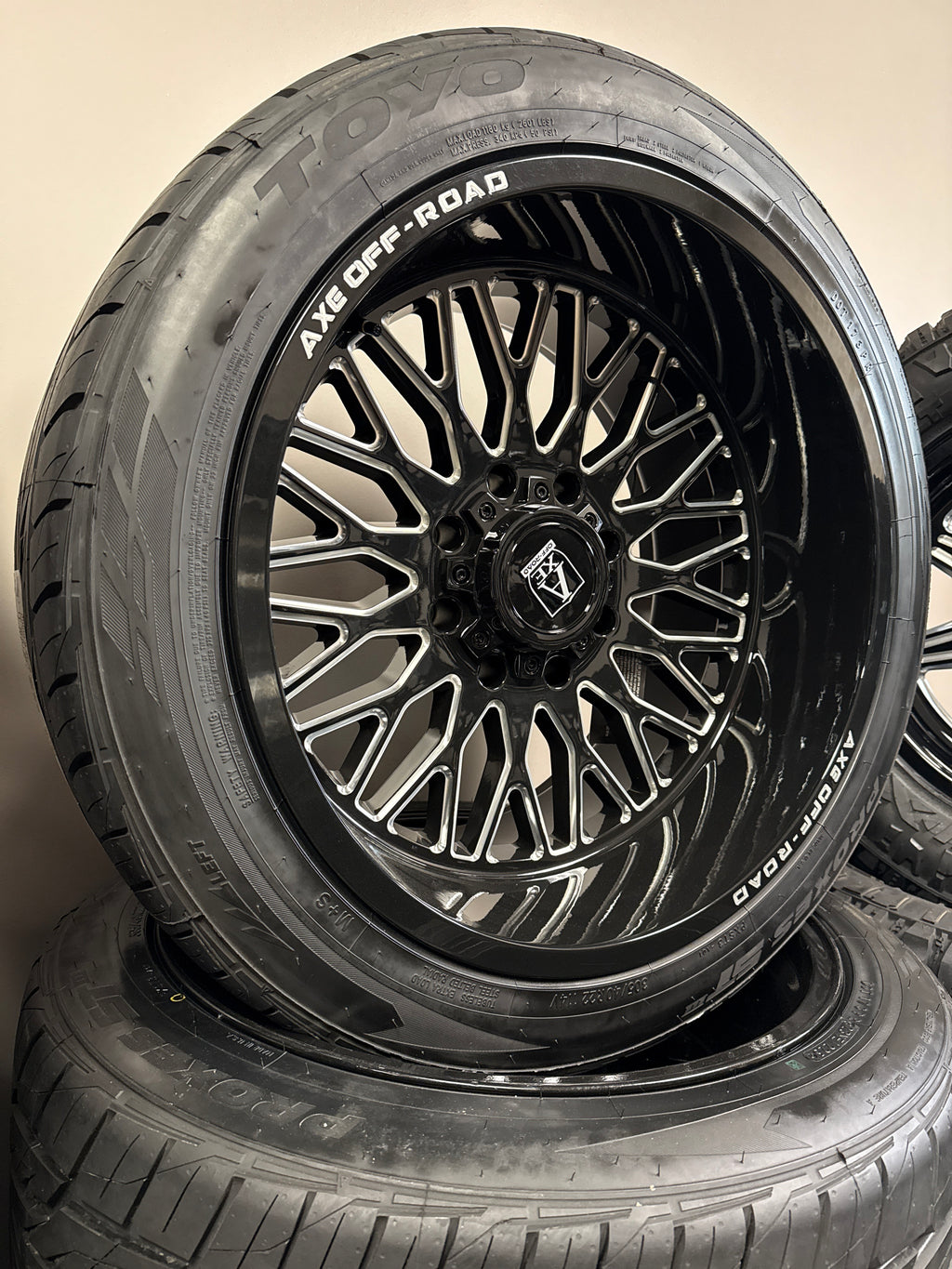 22x12 Axe Kratos GBM 8x180 & 305/40R22 Toyo Proxes ST3