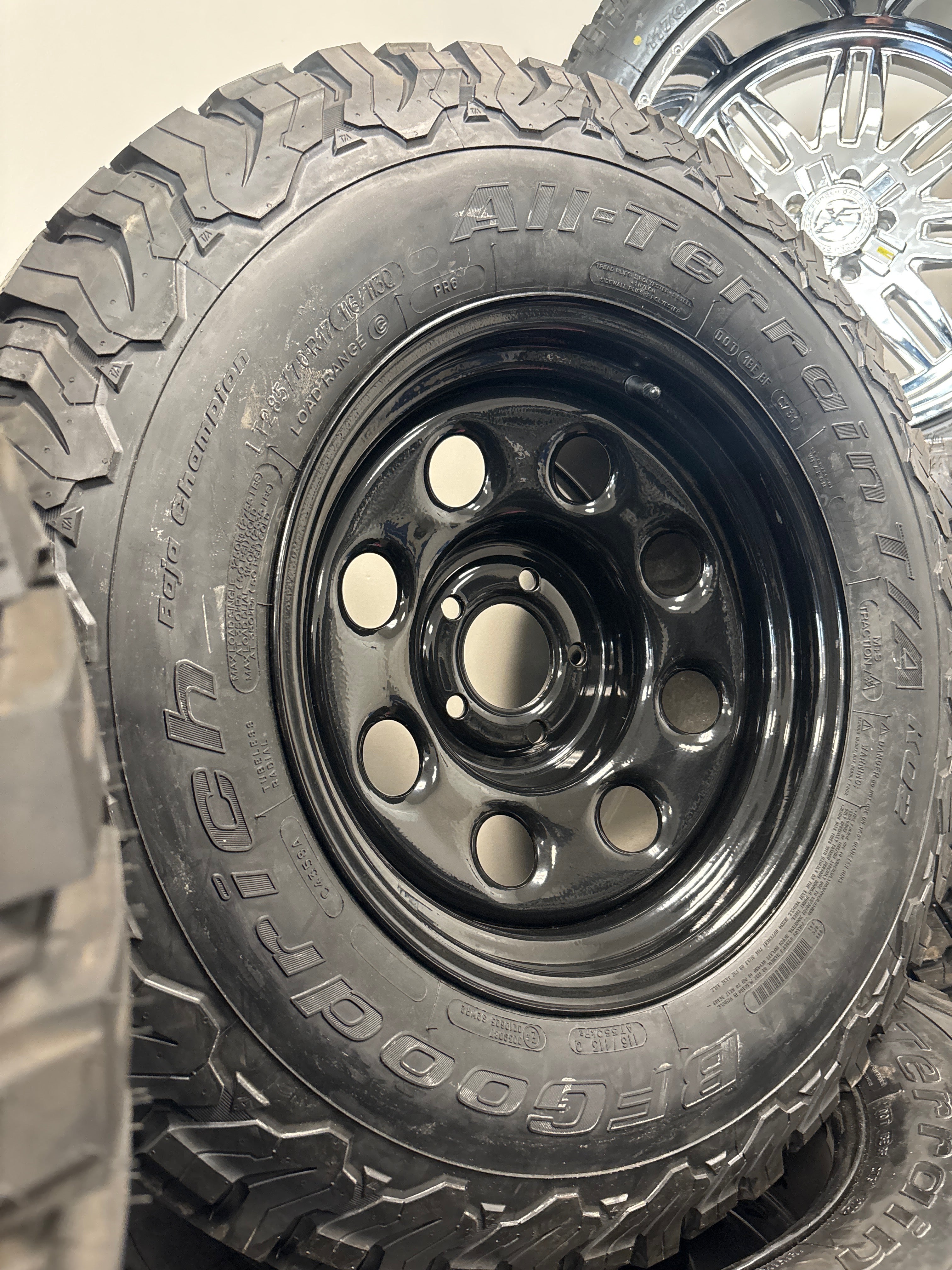*CLEARANCE 17” Steelies 5x5 & BFG LT285/70R17 All Terrain KO2