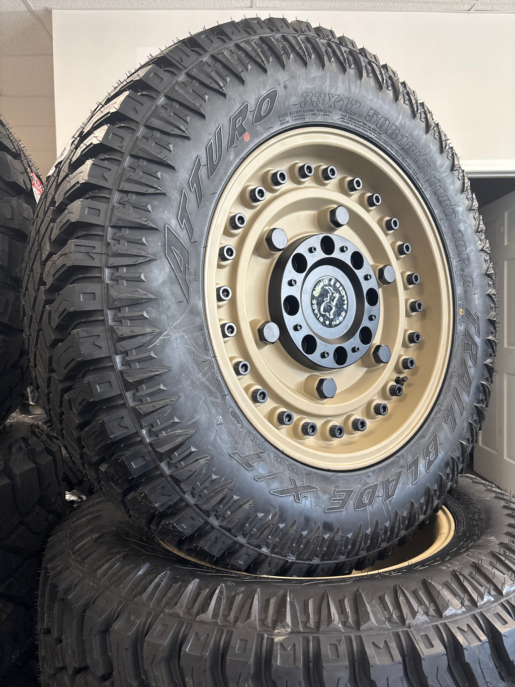 *CLEARANCE 18x8.5 Black Rhino Armory 5x5/ 5x5.5 & 33x12.50R18 Atturo XT