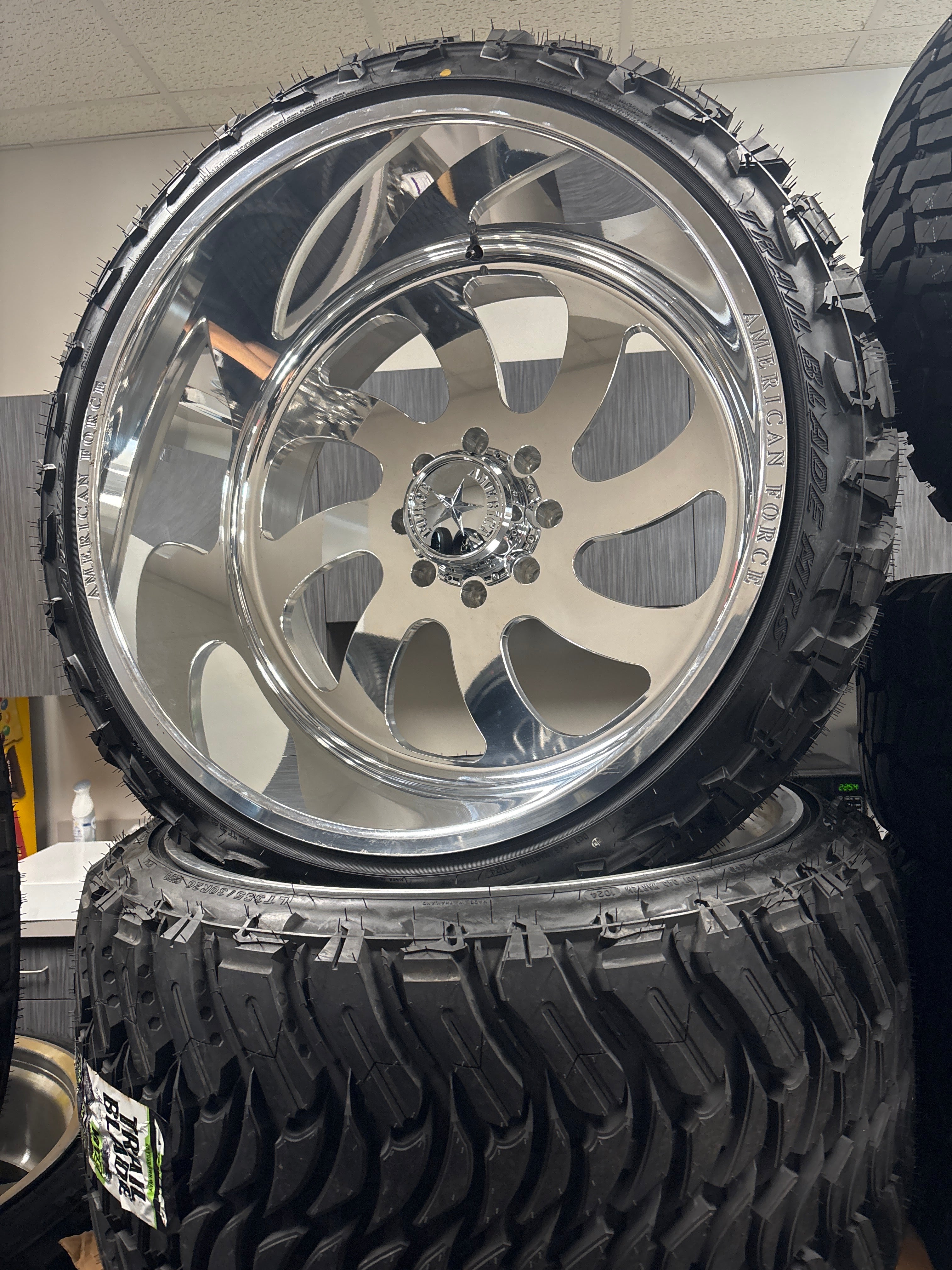 26x16 American Force Blade 8x180 & LT385/30R26 Atturo MTS