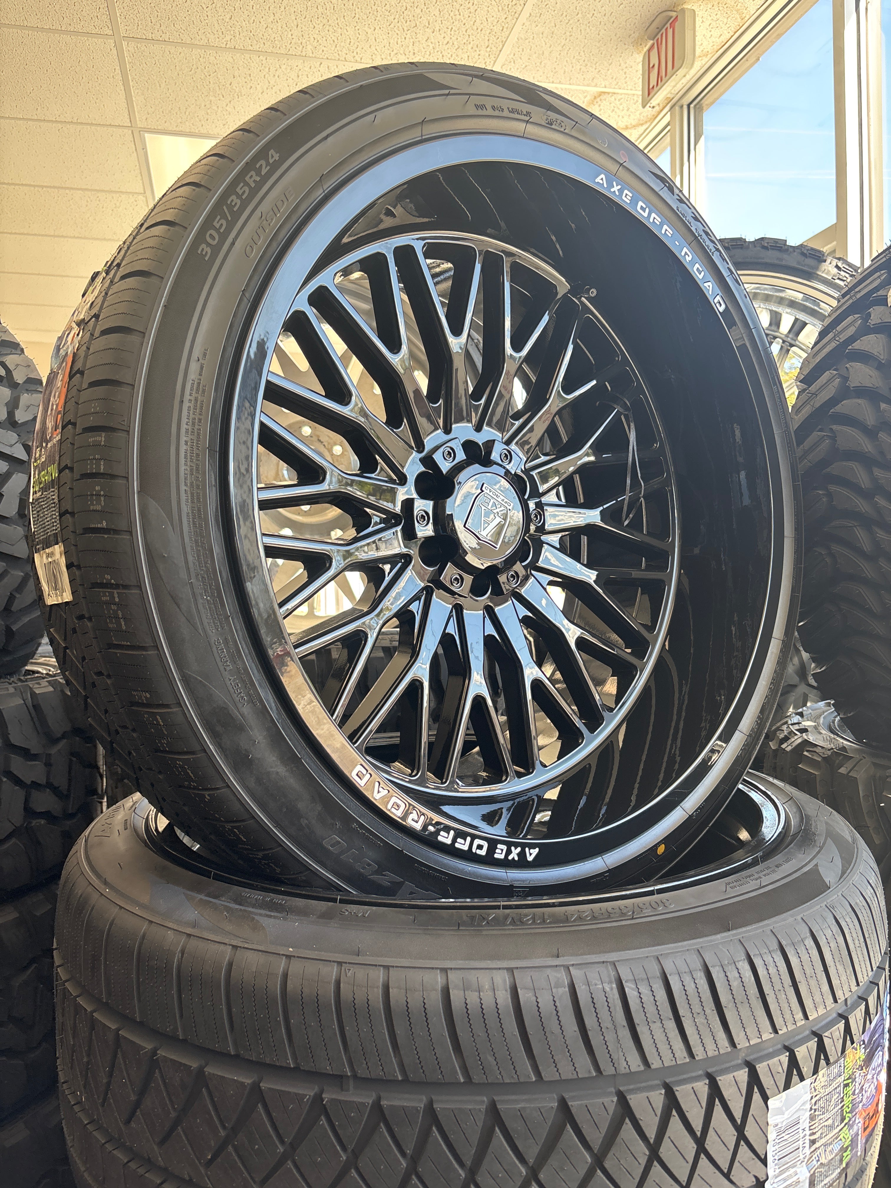 24x12 Axe Kratos GB 6x5.5/ 6x135 & 305/35R24 Atturo AZ810