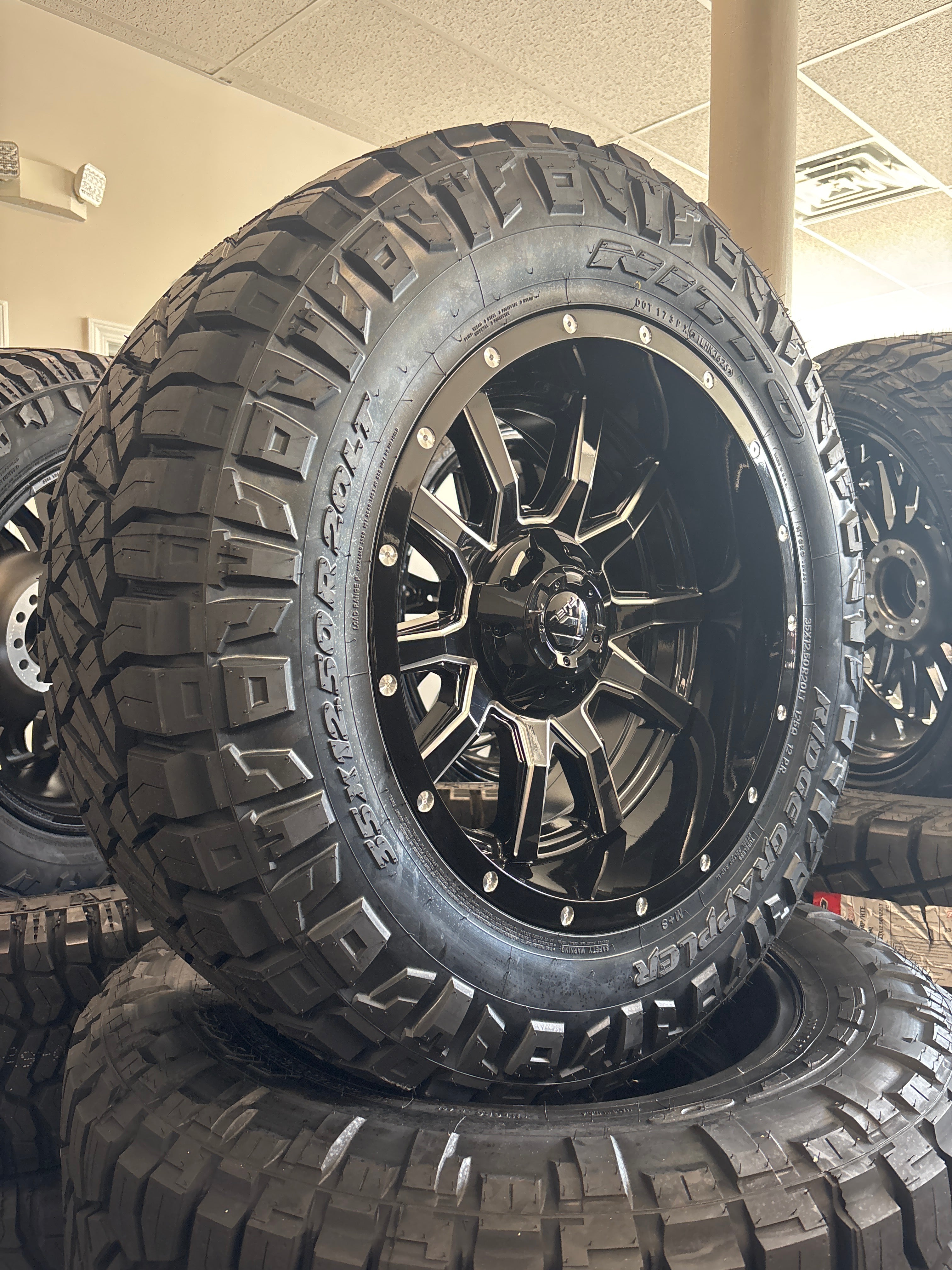 20x10 Fuel Vandal GBM 6x5.5/ 6x135 & 35x12.50R20 Nitto Ridge Grappler