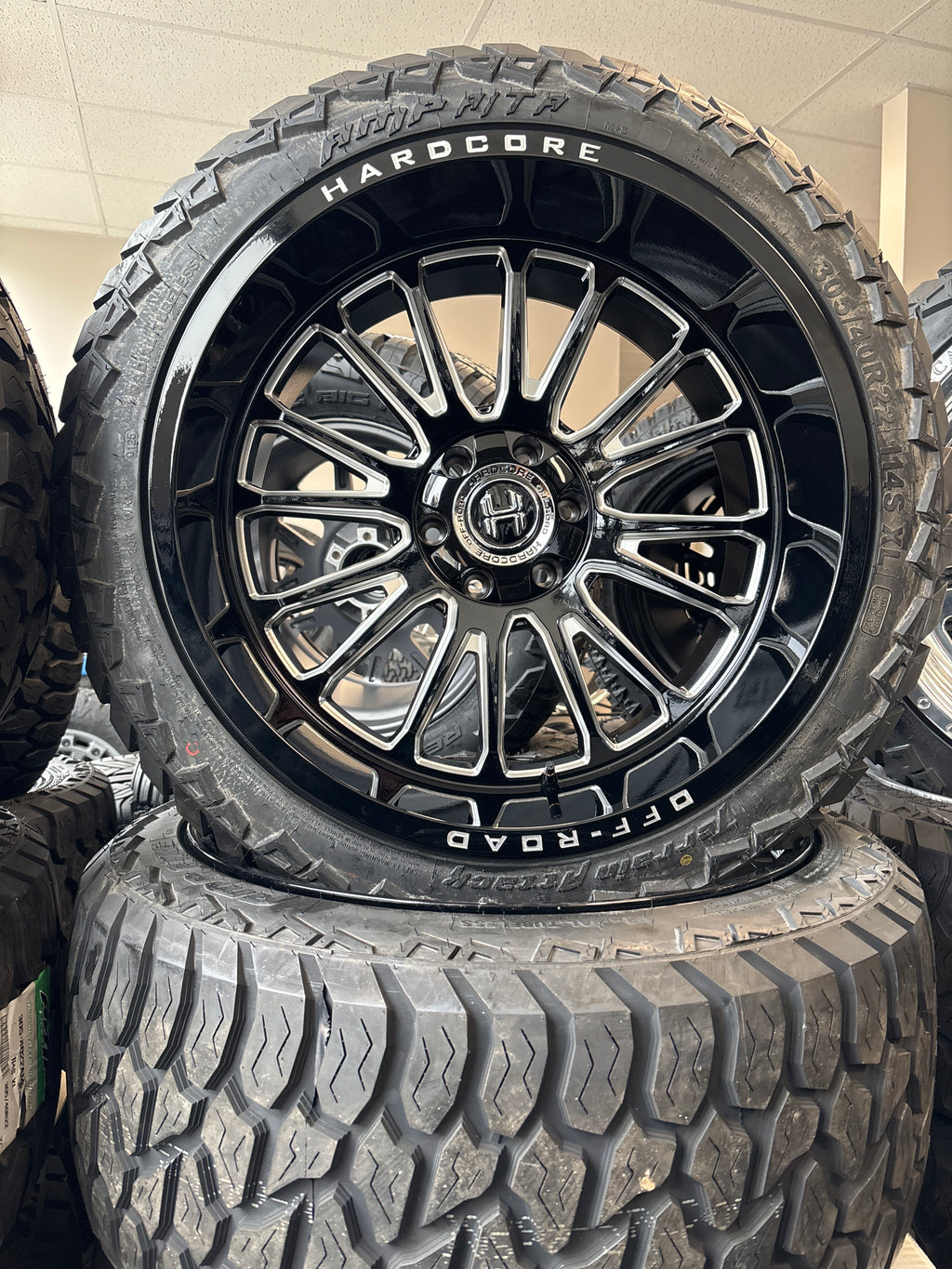 22x12 Hardcore HC108 GBM 6x5.5/ 6x135 & 33x12.50R22 AMP ATA