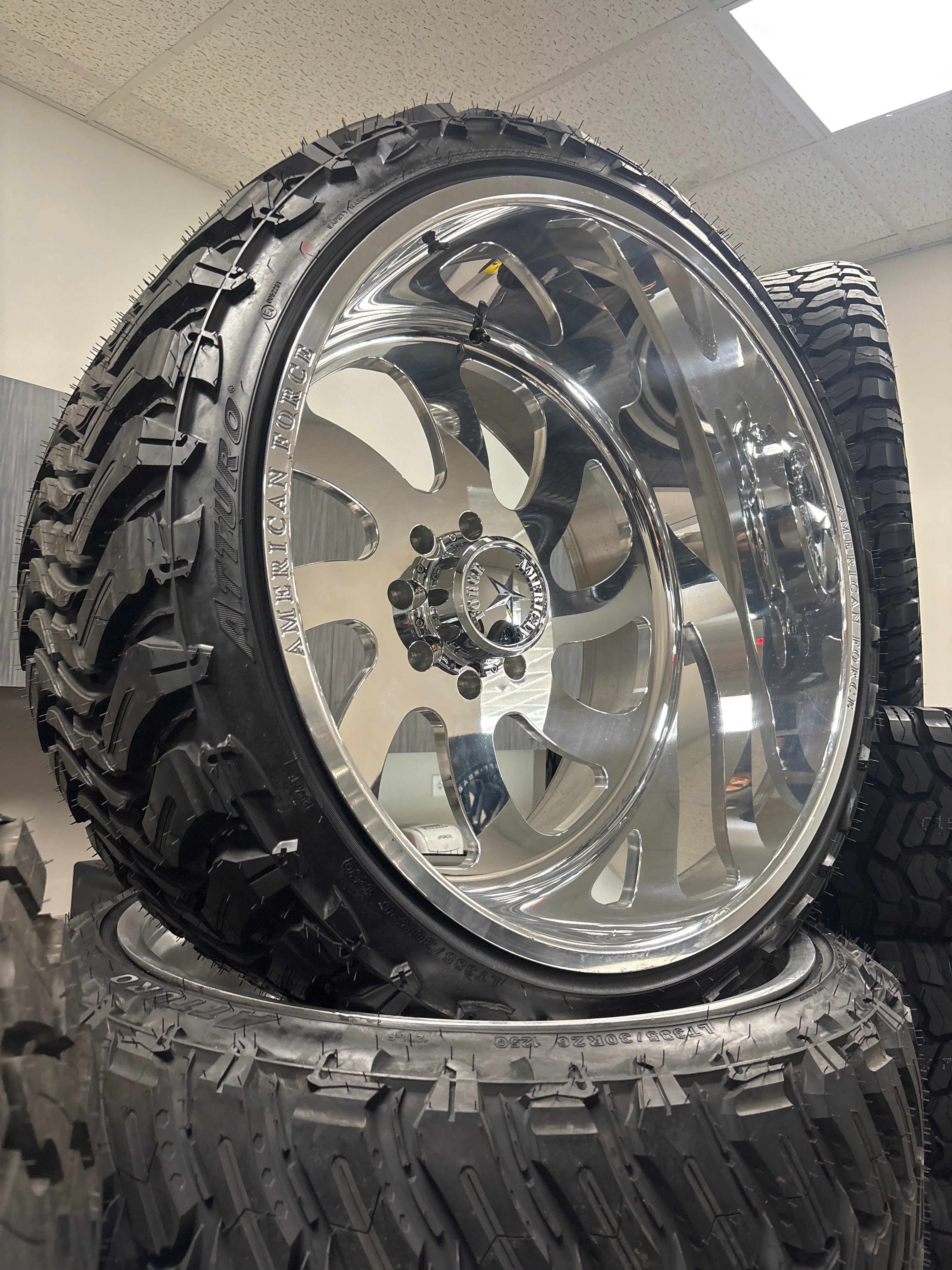 26x16 American Force Blade 8x180 & LT385/30R26 Atturo MTS