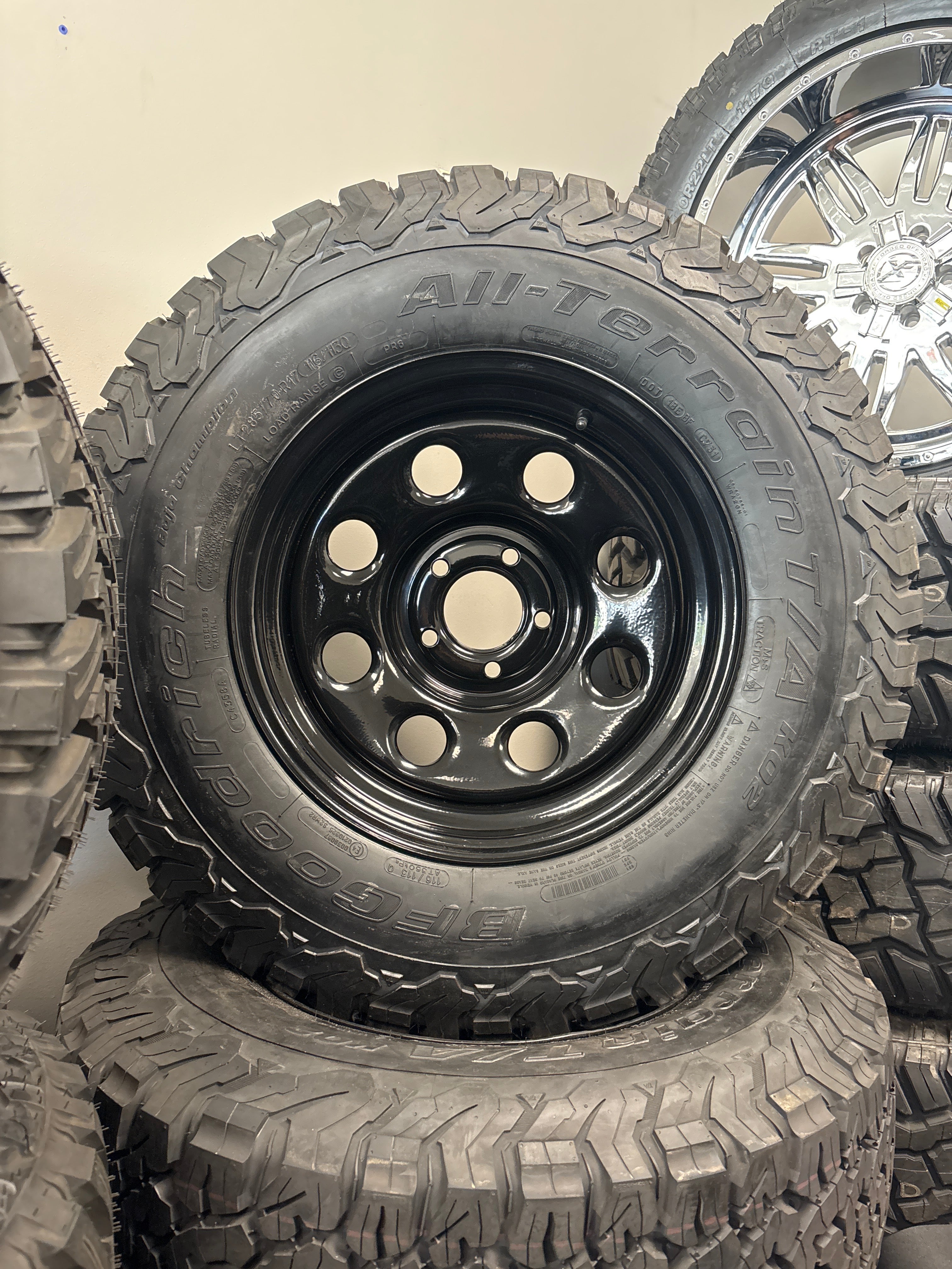 *CLEARANCE 17” Steelies 5x5 & BFG LT285/70R17 All Terrain KO2