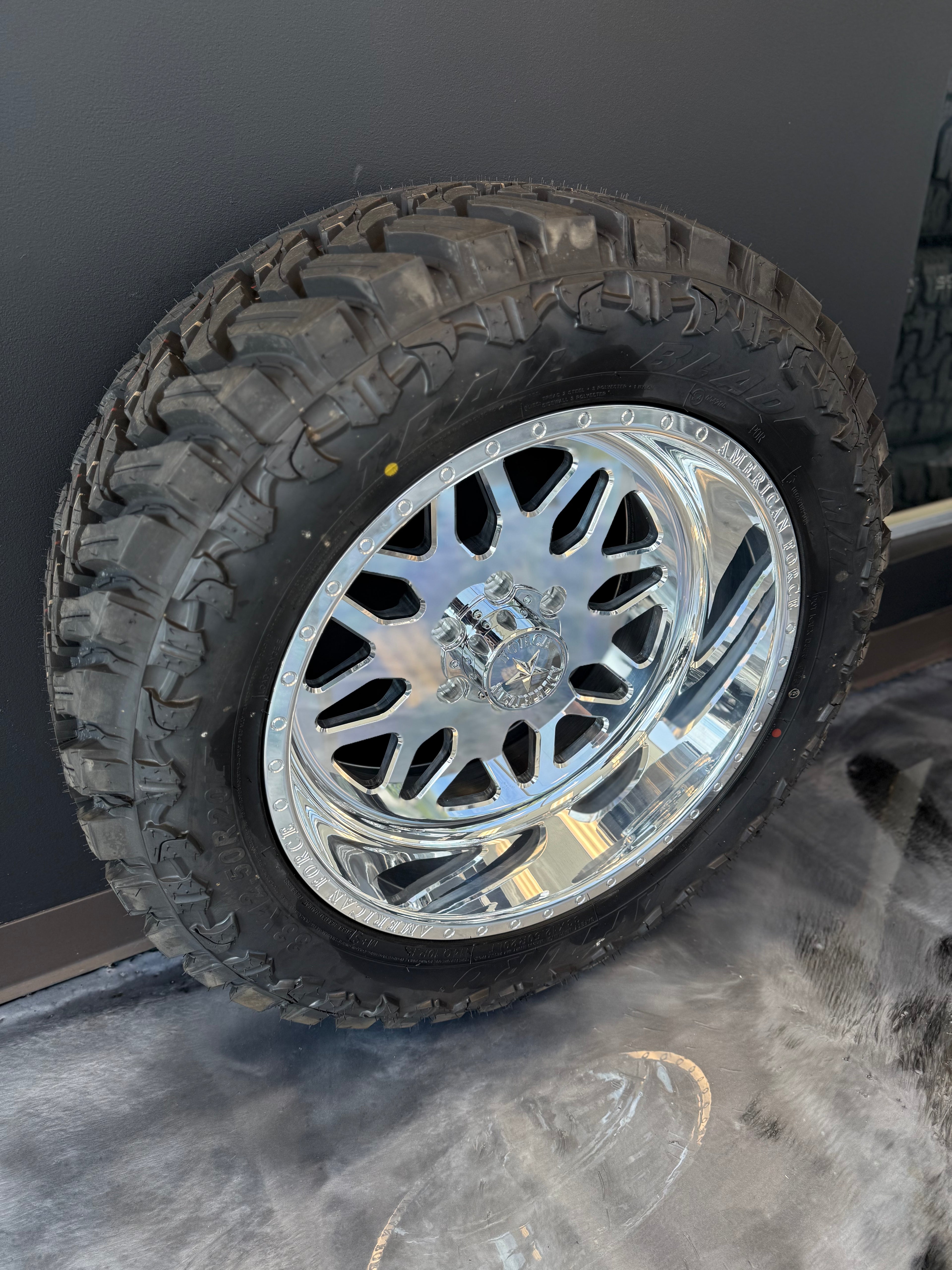 20x10 American Force Trax SS 6x5.5 & 33x12.50R20 Atturo MT