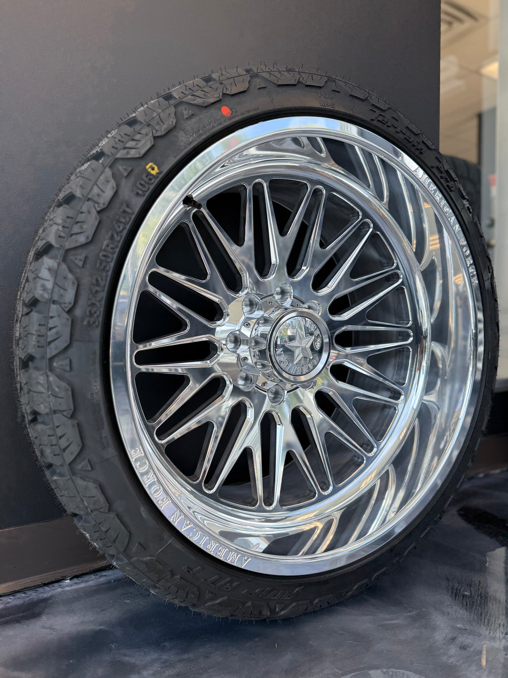 24x12 American Force Smooth 8x180 & 33x12.50R24 AMP AT PRO