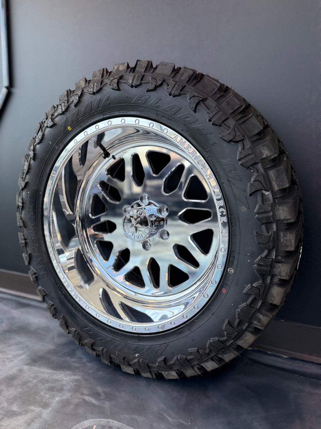20x10 American Force Trax SS 6x5.5 & 33x12.50R20 Atturo MT