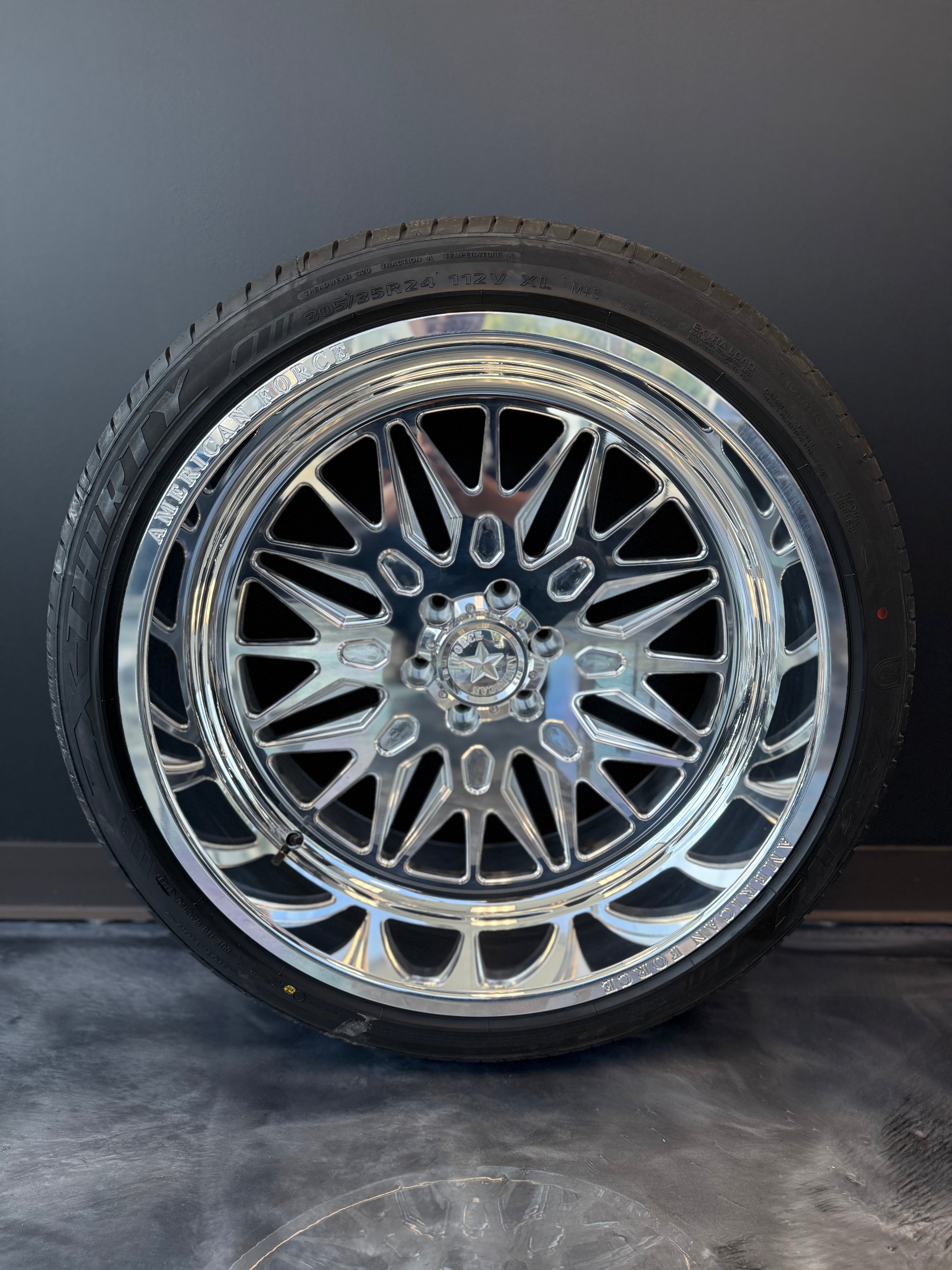 24x12 American Force Iceberg SS 6x5.5 & 305/35R24 Lexani