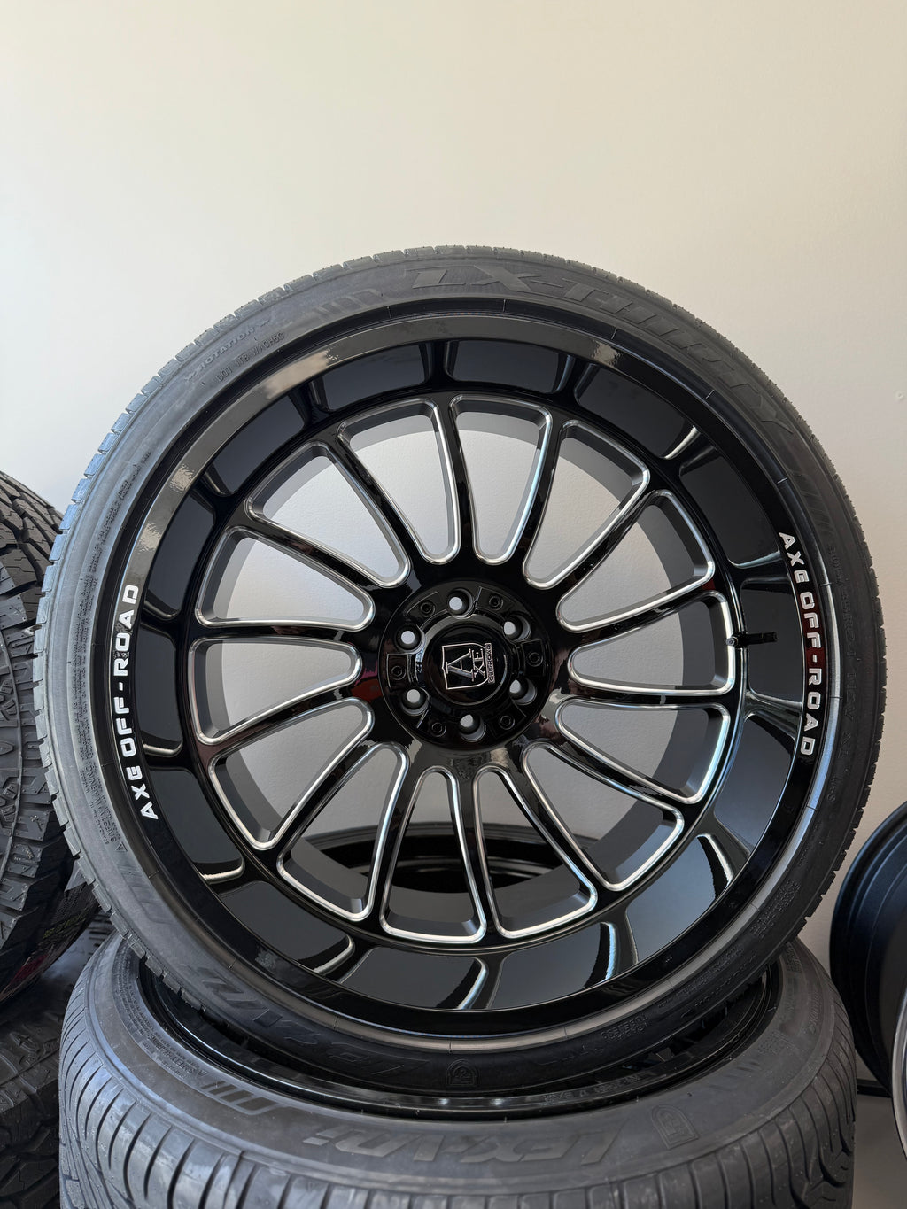 24x12 Axe Chronus GBM 6x5.5/ 6x135 & 305/35R24 Lexani