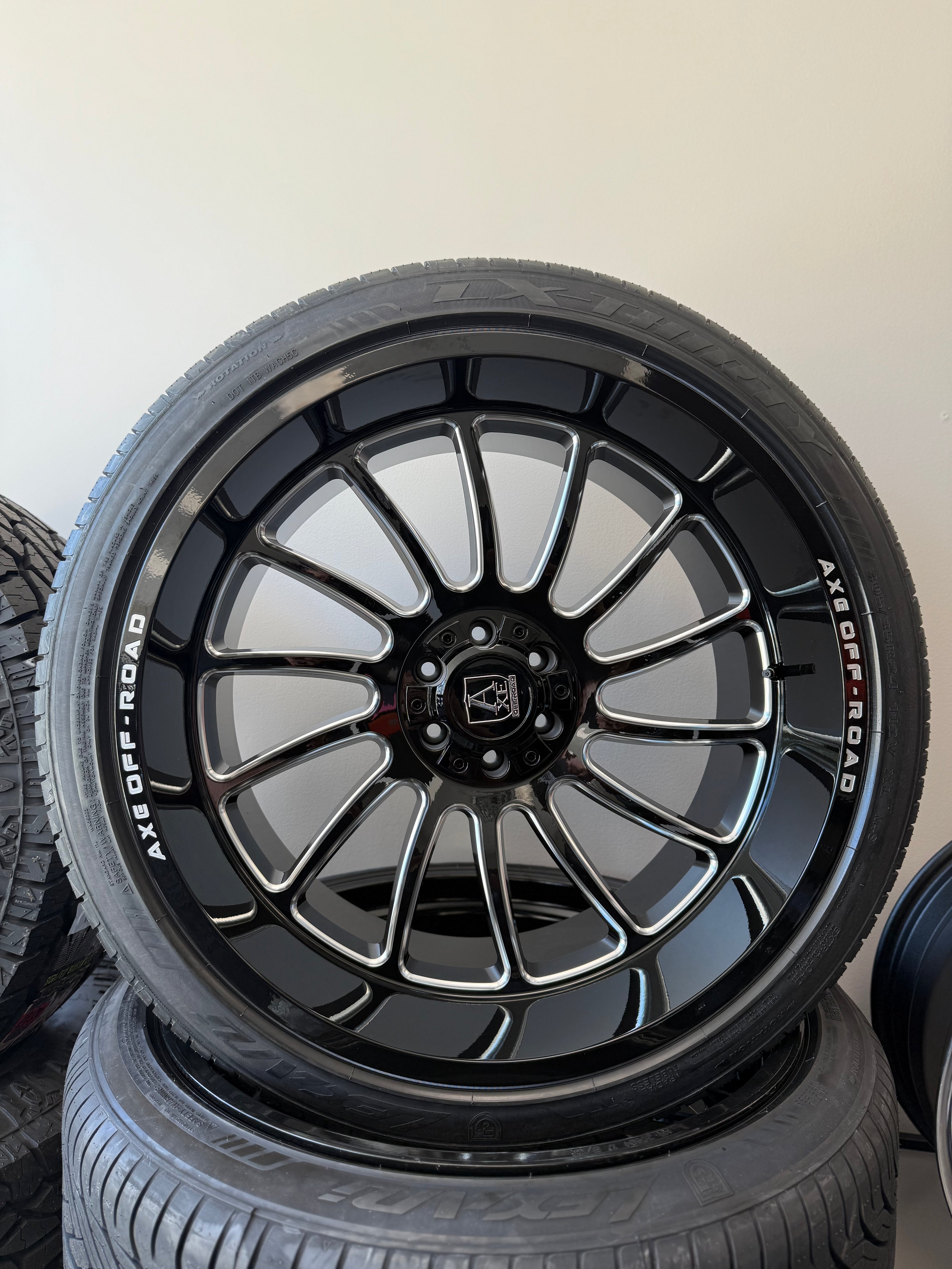 24x12 Axe Chronus GBM 6x5.5/ 6x135 & 305/35R24 Lexani