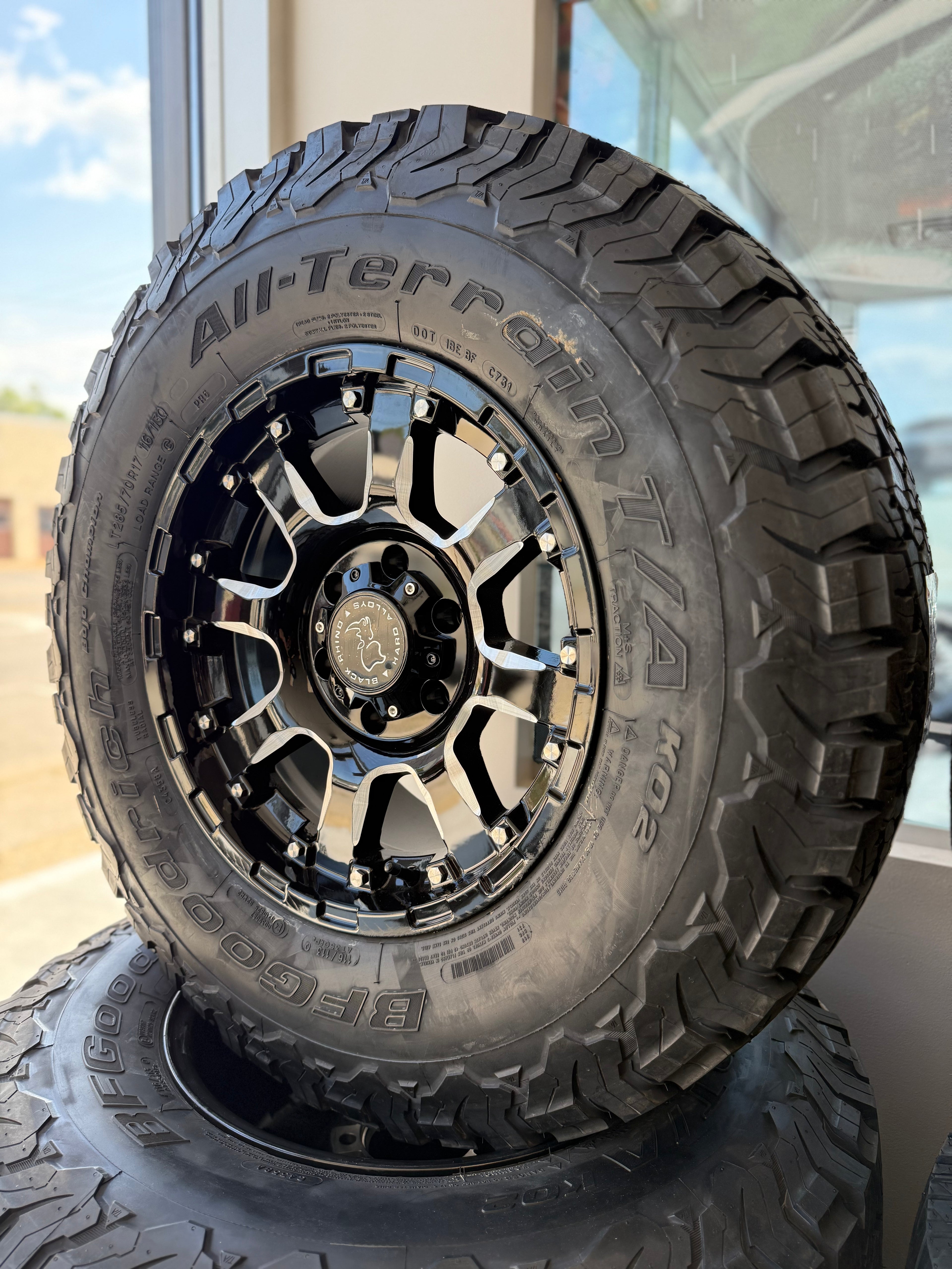 17x9 Black Rhino Sierra GBM 6x5.5 & LT285/70R17 BFGoodrich All Terrain T/A KO2