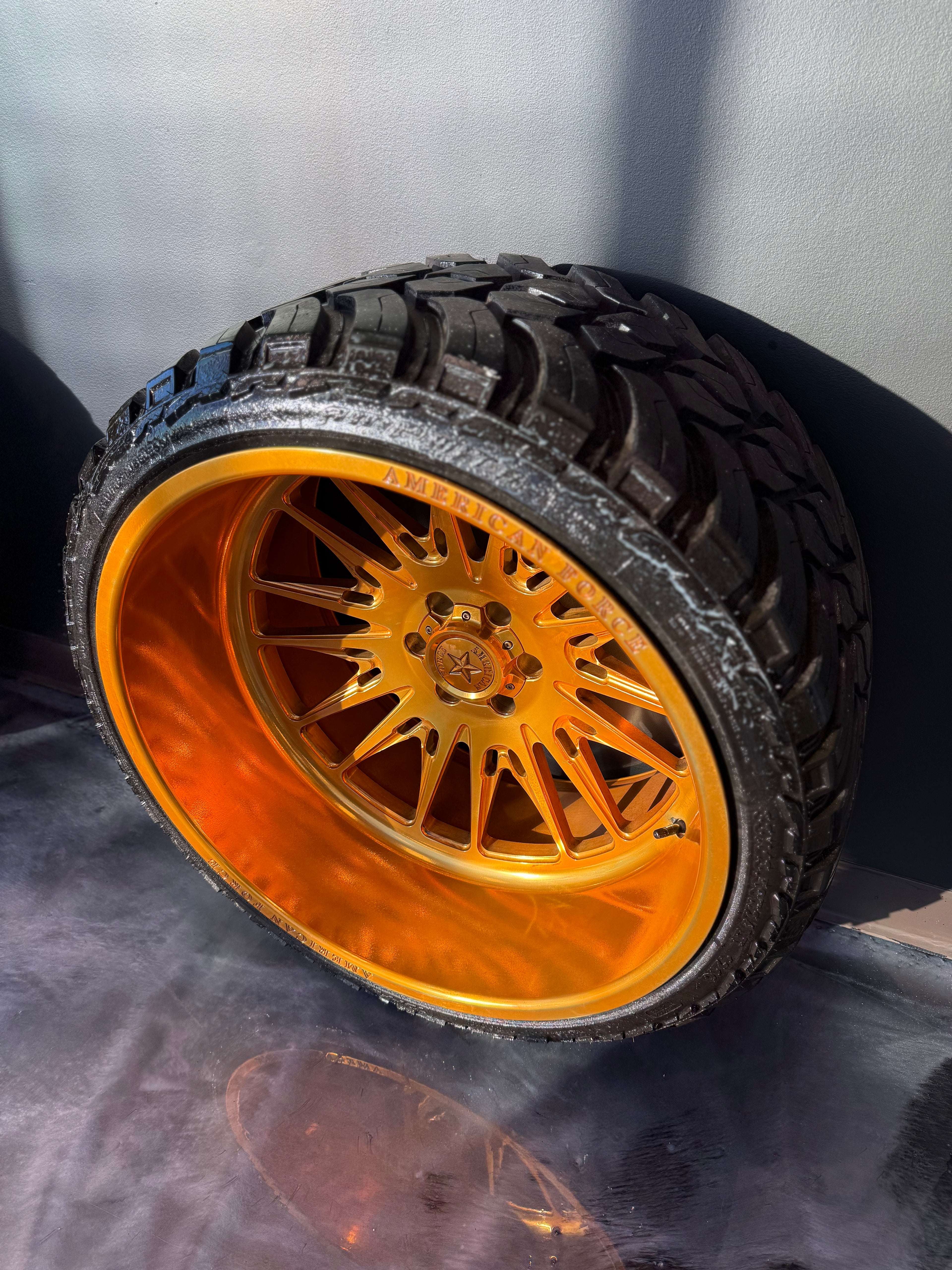 *CLEARANCE 24x14 American Force Notch Shit Gold & 33x13.50R24 AMP M/T
