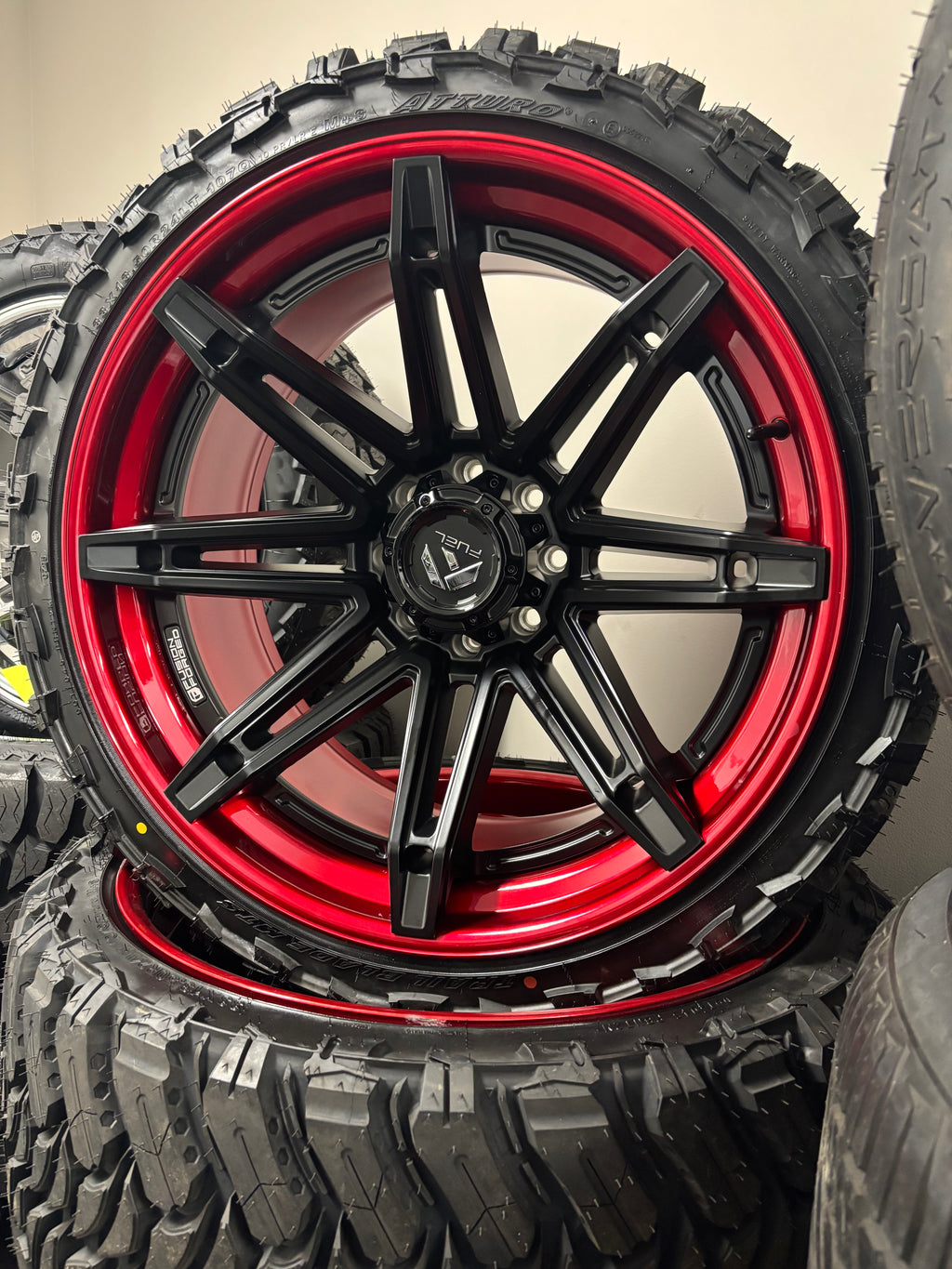 24x12 Fuel Brawl FC401 M-Blk RD 8x6.5 & 33x13.50R24 Atturo Trail Blade M/T